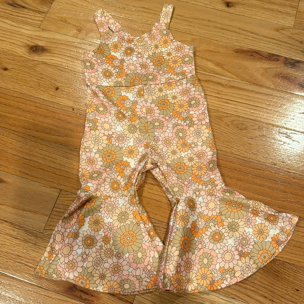 Floral bell bottom romper | baby girl | 12-18 months